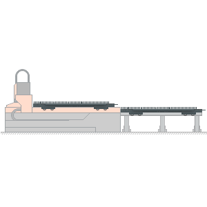 Automatic shuttle table, dependent pallet change