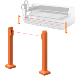 Laser barrier to protect staff