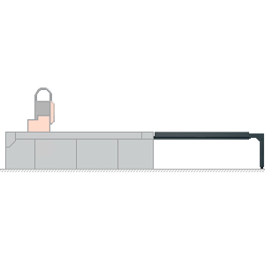 Automatic pallet, L-shaped roll stop